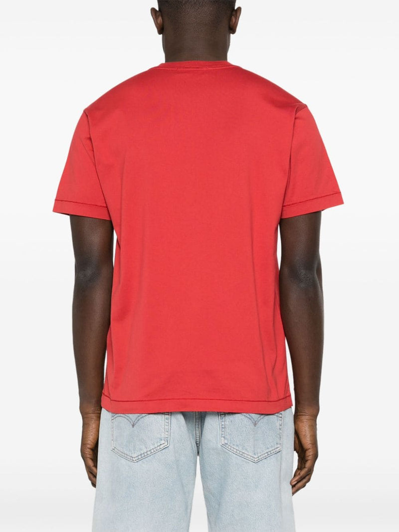 T-shirt van felrood katoen